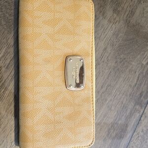 Michael Kors Mustard Wallet with Gold Accent